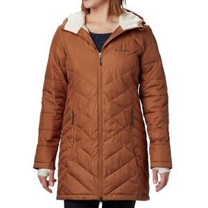 Columbia Womens Long Hooded Heavenly Jacket - Rare Color ‘Camel’